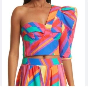 ISO Farm Rio bruna stripes one shoulder top. Size medium or small!